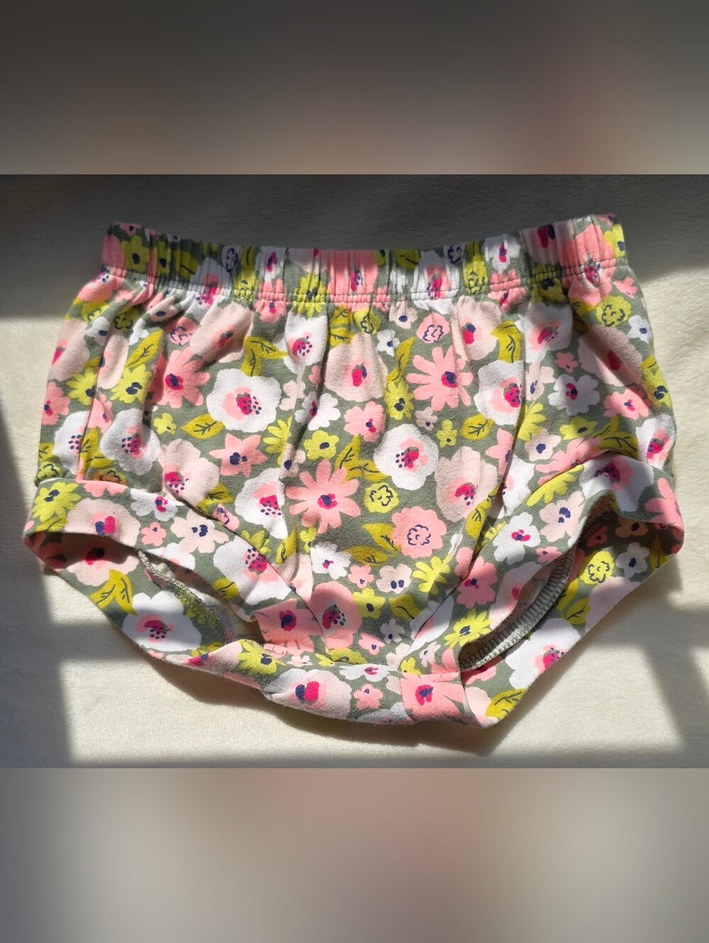 Baby Girl Floral Bloomers Diaper Cover Cat & Jack 6-9 Months Pink Green White